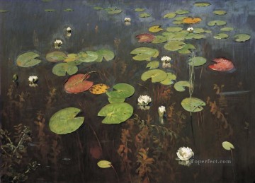 150の主題の芸術作品 Painting - スイレン アイザック レヴィタンの花